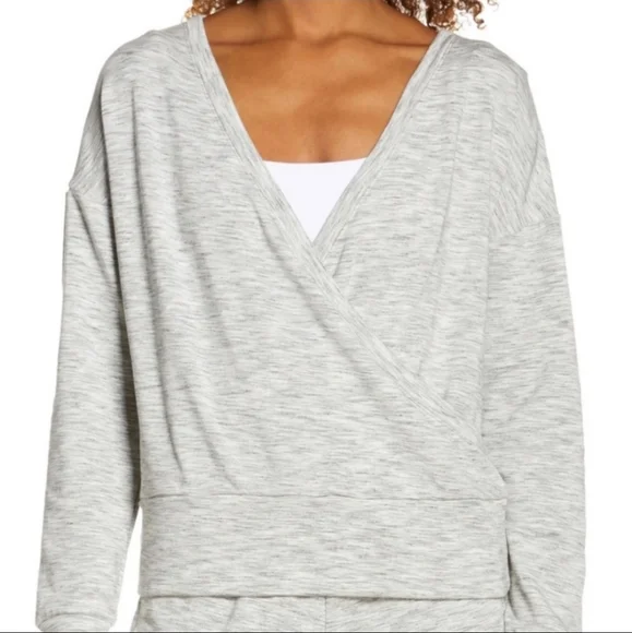 Zella Tops Zella Peaceful Wrap Sweatshirt Pullover Poshmark